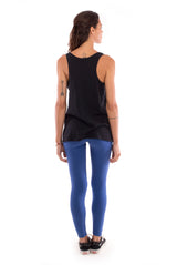 Yoga Leggings - Colour Blue and Haiti Top - Colour Black - RV by Elisa F