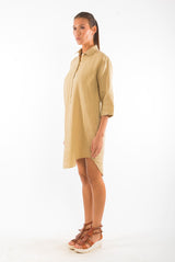 Amalfi LS Linen Shirt Dress