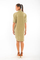 Amalfi LS Linen Shirt Dress