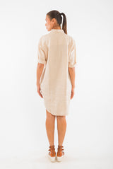 Amalfi LS Linen Shirt Dress