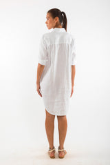 Amalfi LS Linen Shirt Dress