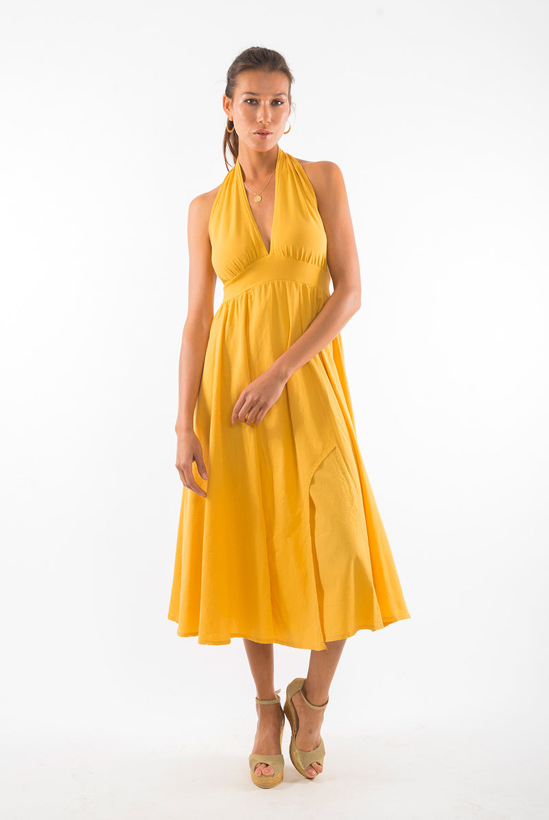 Marilyn Robe longue RV by Elisa F Coton biologique Mode ethique et durable Ravens View Ibiza