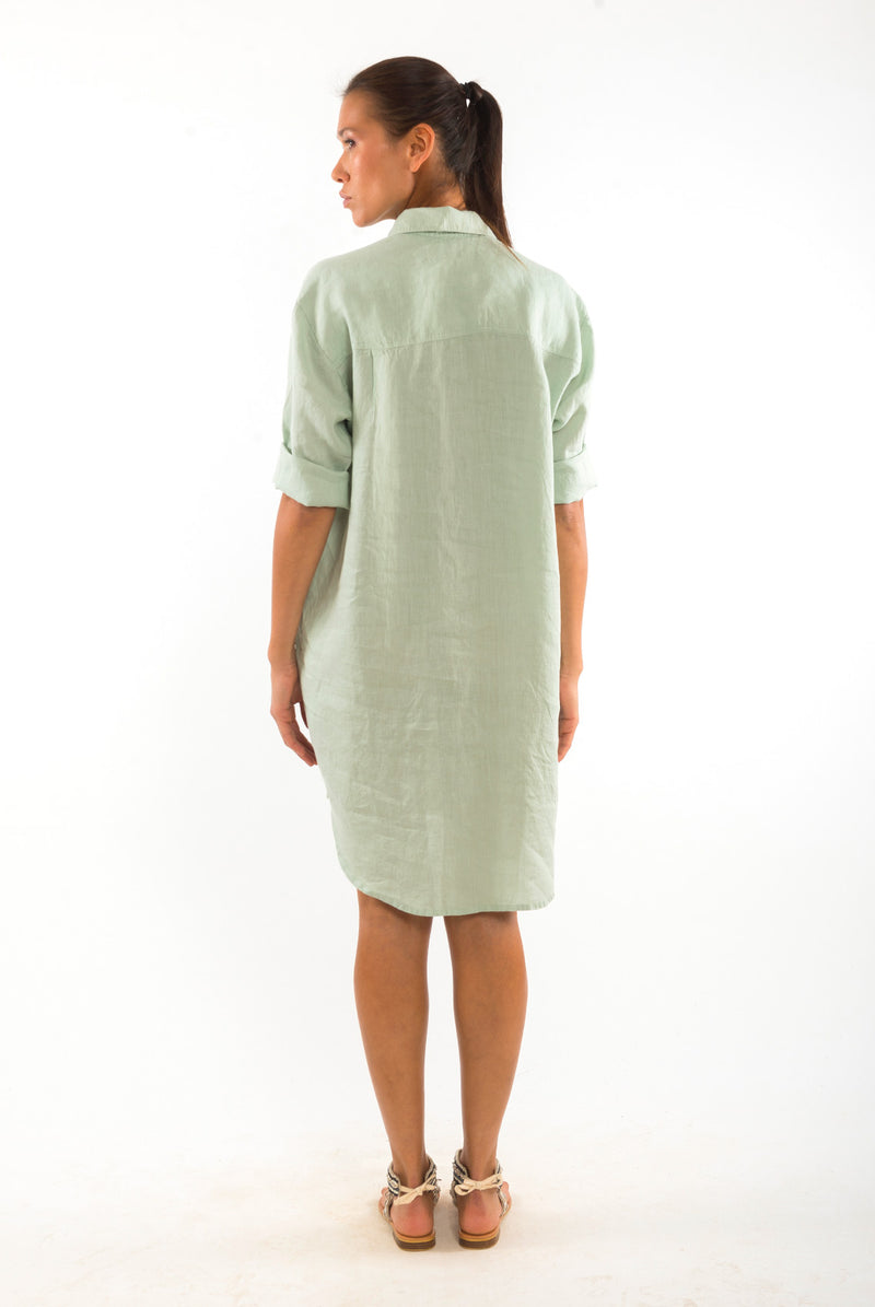 Ava Linen Shirt Dress